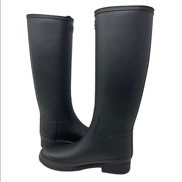 NWOT Hunter original refined matte black monochrome rain boot / winter boot - Picture 4 of 5